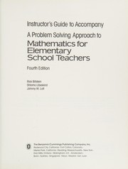 Front cover of Instructors Manual to a Problem Solving Approach to Mathematics F by BILLSTEIN