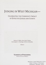 Cover of Judging in west Michigan by Nelson Miller