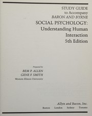 Front cover of Study guide to accompany Baron and Byrne Social psychology by Bem P. Allen