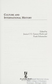 Front cover of Culture and international history by Carlos Eire