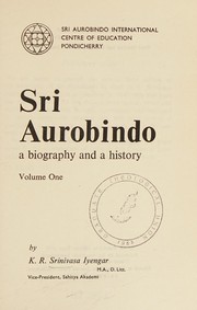 Front cover of Sri Aurobindo by K. R. Srinivasa Iyengar