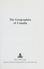 Front cover of Geographies of Canada by Remy Tremblay