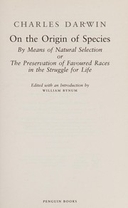 Front cover of The Origin of Species by Charles Darwin