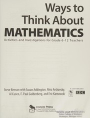 Cover of Ways to think about mathematics by Steven Benson