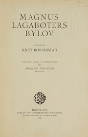 Front cover of Magnus Lagabøters bylov by Norway