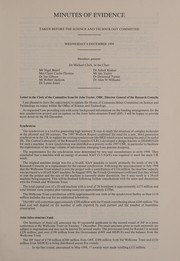 Cover of The Director General of the Research Councils by Great Britain. Parliament. House of Commons. Science and Technology Committee.