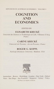 Front cover of Cognition and economics by Roger Koppl