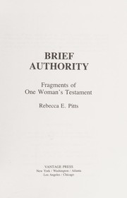 Cover of Brief Authority by Rebecca E. Pitts