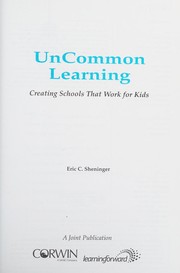 Cover of Uncommon learning by Eric C. Sheninger