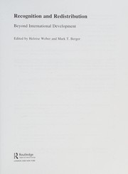 Cover of Recognition and Redistribution by Heloise Weber