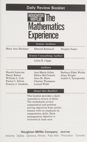 Front cover of The mathematics experience by Mary Ann Haubner
