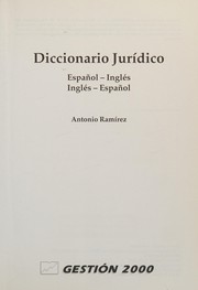Front cover of Diccionario jurídico by Antonio M. Ramírez-Guzmán