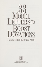 Cover of 33 Model Letters Boost Donations by Prentice-Hall, inc.