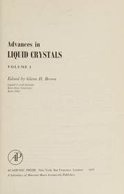 Cover of Advances in Liquid Crystals. Volume 2 by Glenn H. Brown