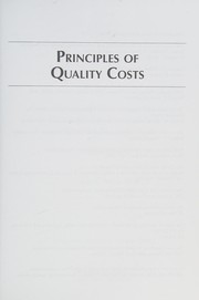 Front cover of Principles of quality costs by Douglas C. Wood