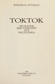 Cover of Toktok by Werner H. Stöcklin