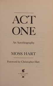 Cover of Act one by Moss Hart