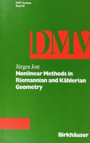 Front cover of Nonlinear methods in Riemannian and Kählerian geometry by Jürgen Jost