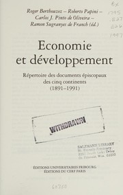 Front cover of Economie et développement by Roger Berthouzoz