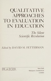 Cover of Qualitative Approaches to Evaluation in Education by David M. Fetterman