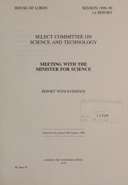 Cover of Meeting with the Minister of Science by Select Committee on Science & Technology