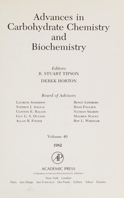 Cover of Advances in carbohydrate chemistry and biochemistry by R. Stuart Tipson