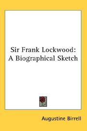 Cover of Sir Frank Lockwood by Augustine Birrell