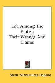 Front cover of Life Among The Piutes by Sarah Winnemucca Hopkins