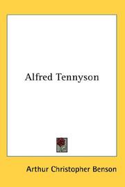 Cover of Alfred Tennyson by Arthur Christopher Benson