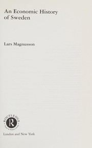 Front cover of An economic history of Sweden by Lars Magnusson