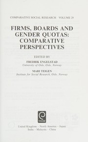 Front cover of Firms, Boards and Gender Quotas by Mari Teigen