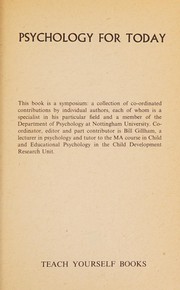 Front cover of Psychology for Today by W.E.C. Gillham