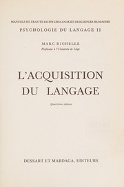 Cover of L' acquisition du langage by Marc Richelle