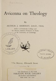 Front cover of Avicenna on theology by Avicenna