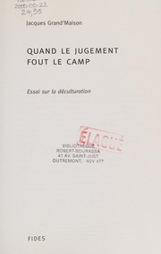 Cover of Quand le jugement fout le camp by Jacques Grand'Maison