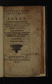Front cover of Dissertatio physico-medica de febre by Henri-Louis Habert de Montmor
