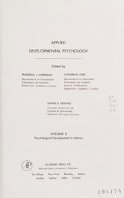 Cover of Applied Developmental Psychology by Frederick J. Morrison