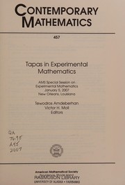 Front cover of Tapas in experimental mathematics by AMS Special Session on Experimental Mathematics in Action (2007 New Orleans, La.)
