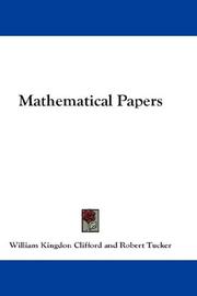 Cover of Mathematical papers by William Kingdon Clifford