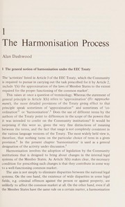Cover of Harmonization in the Eec by Carol Cosgrove Twitchett