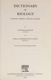 Cover of Dictionary of biology by Günther Haensch