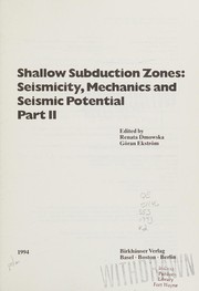 Cover of Shallow subduction zones by Renata Dmowska
