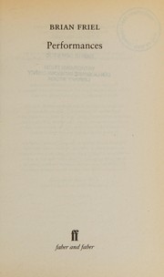 Cover of Performances by Brian Friel