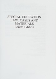Cover of Special education law by Mark C. Weber