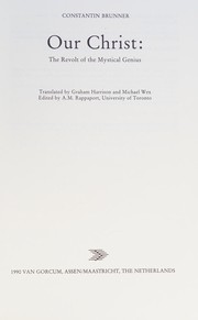 Cover of Unser Christus by Constantin Brunner