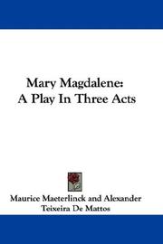 Cover of Mary Magdalene by Maurice Maeterlinck