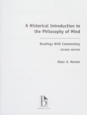 Front cover of A historical introduction to the philosophy of mind by Peter Alan Morton