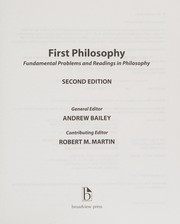 Cover of First Philosophy by Andrew Bailey