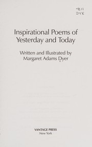 Front cover of Inspirational Poems of Yesterday and Today by Margaret A. Dyer
