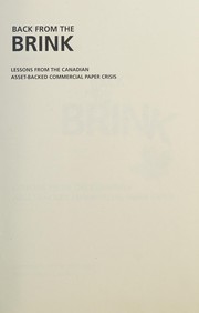 Front cover of Back from the Brink by University of Toronto Press Staff